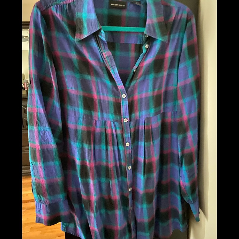 Plaid tunic shirt